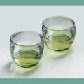 Olive green glass tea cup set for dining room kung fu tea