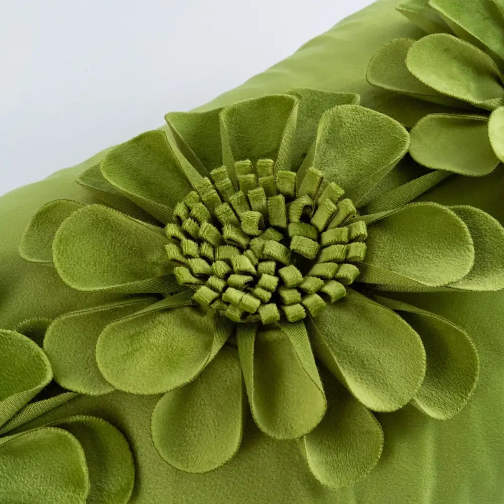 Olive green handmade flower cushion cover living room decor