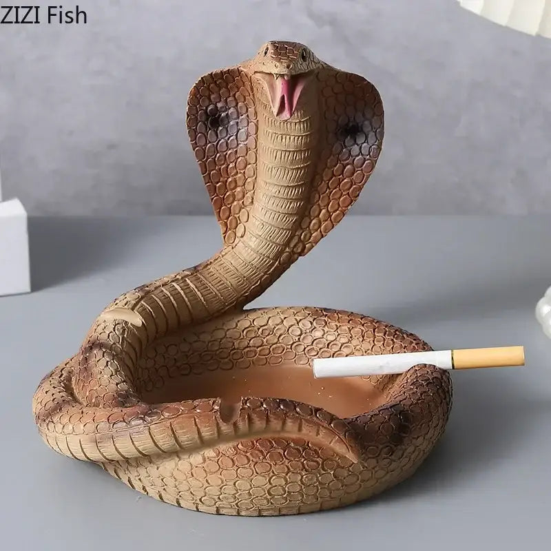 Orange cobra ashtray resin crafts office decor