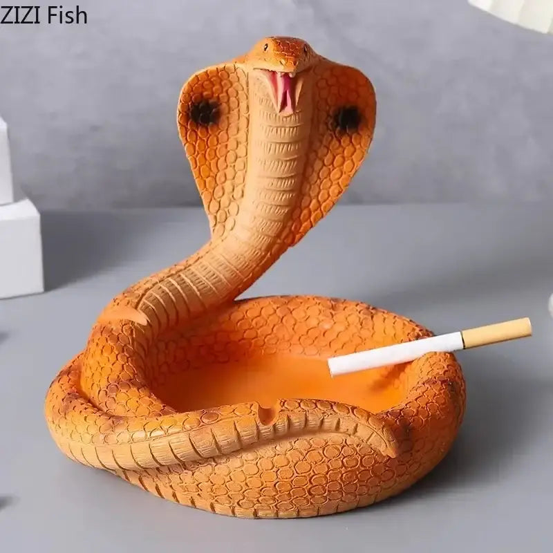 Orange cobra ashtray resin crafts office decor