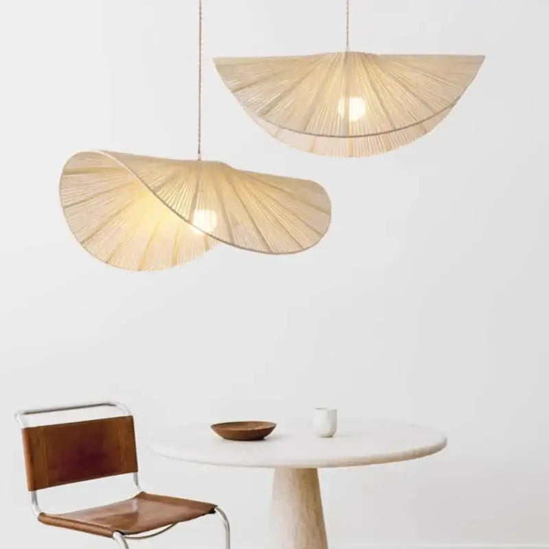 Organic golden brown handmade rattan led pendant light dining room