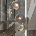 Organic gray textured stone pendant lights – dining room led