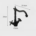 Ornate black bronze swan basin faucet dual cross handle bathroom mixer