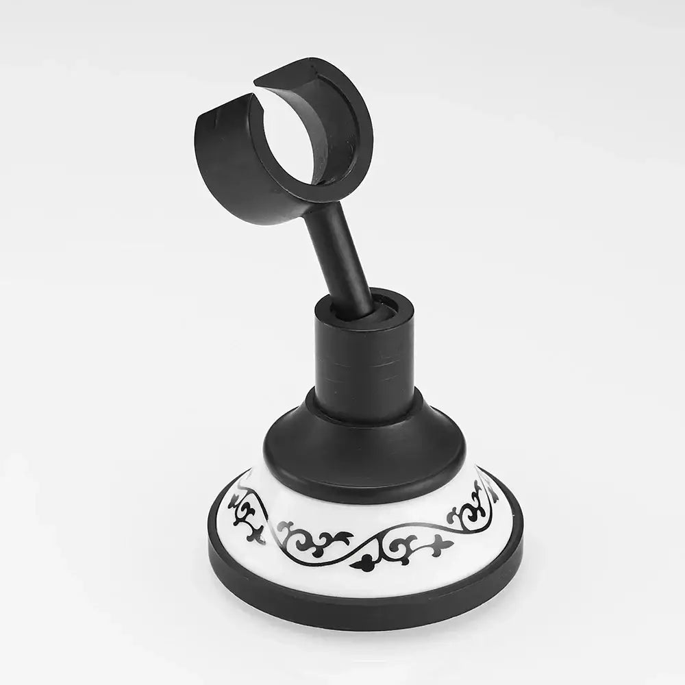 Ornate black & white ceramic handheld shower mount – bathroom accessory
