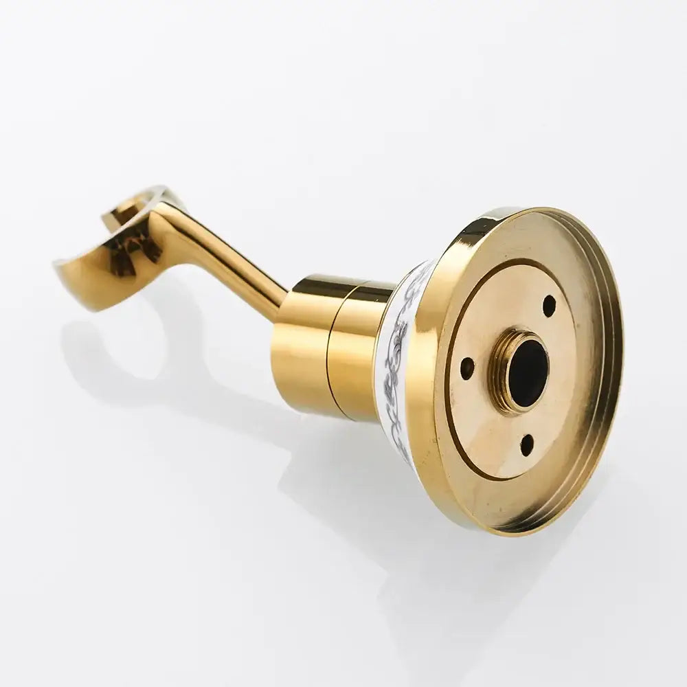 Ornate black & white ceramic handheld shower mount – bathroom accessory