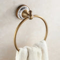 Ornate brass and white ceramic bath hardware set bathroom accessories