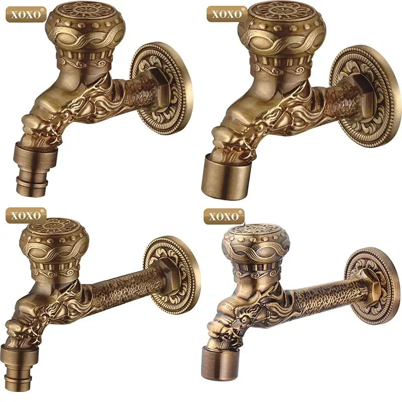 Ornate brass dragon decorbites dragon style faucet tap bathroom mount