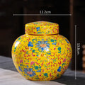 Ornate floral ceramic storage jar set kitchen tea coffee containers