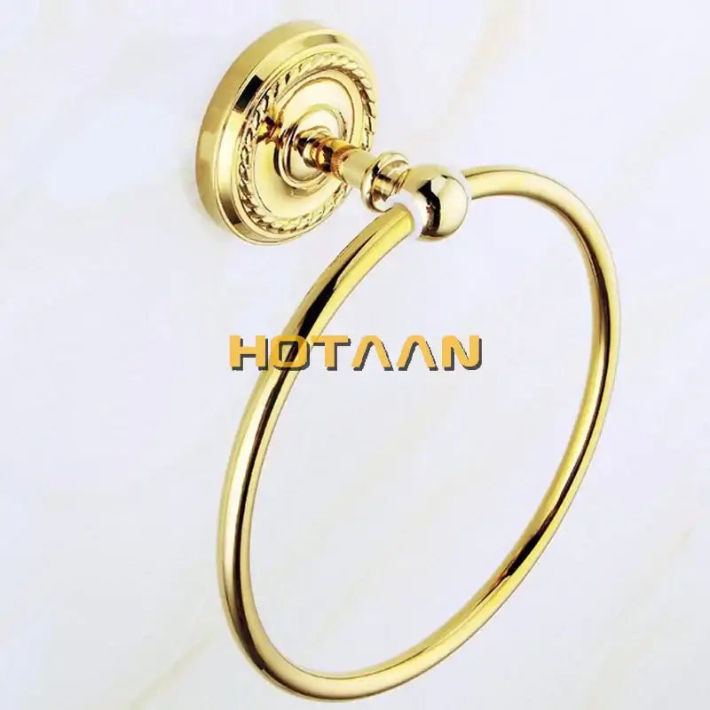 Ornate gold brass bathroom accessories set 6 piece bathroom decor