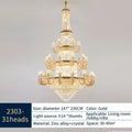 Ornate gold crystal dining room chandelier with green accent stone