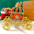 Ornate gold enamel crown jewelry box carriage bedroom decor