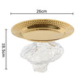 Ornate gold glass fruits bowl dining room dessert plate
