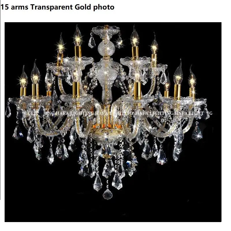 Ornate gold & silver decorbites crystal led chandelier living room light