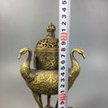 Ornate golden dragon tortoise incense burner living room decor