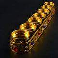 Ornate golden gem inlaid candlestick stand wedding altar decor