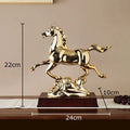 Ornate golden horse mascot resin statue living room decor
