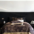 Palm leaf gray & white egyptian cotton bedding sets bedroom linen