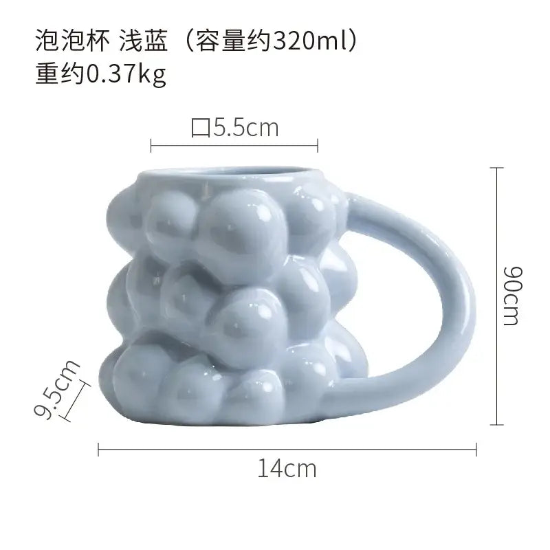 Pastel bubbly grape ceramic mug kitchen milk cup gift