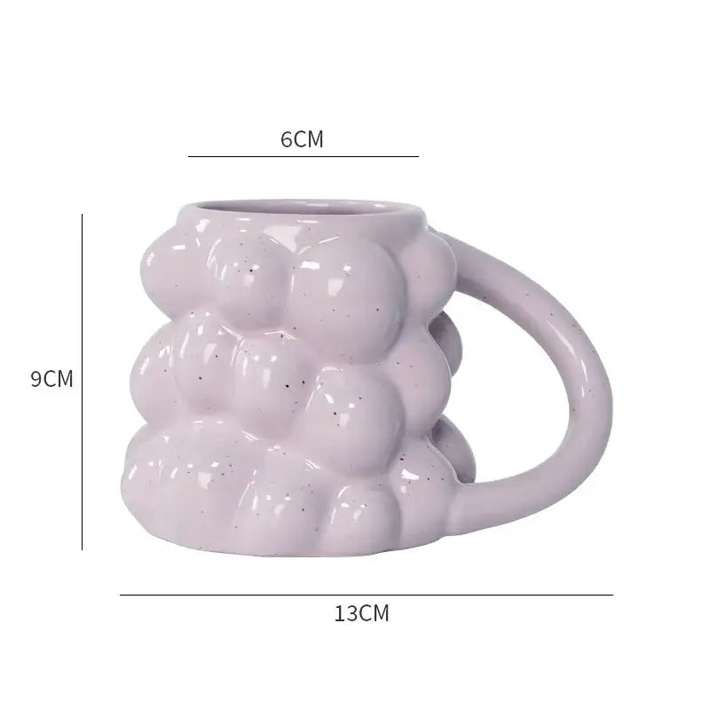 Pastel bubbly grape ceramic mug kitchen milk cup gift