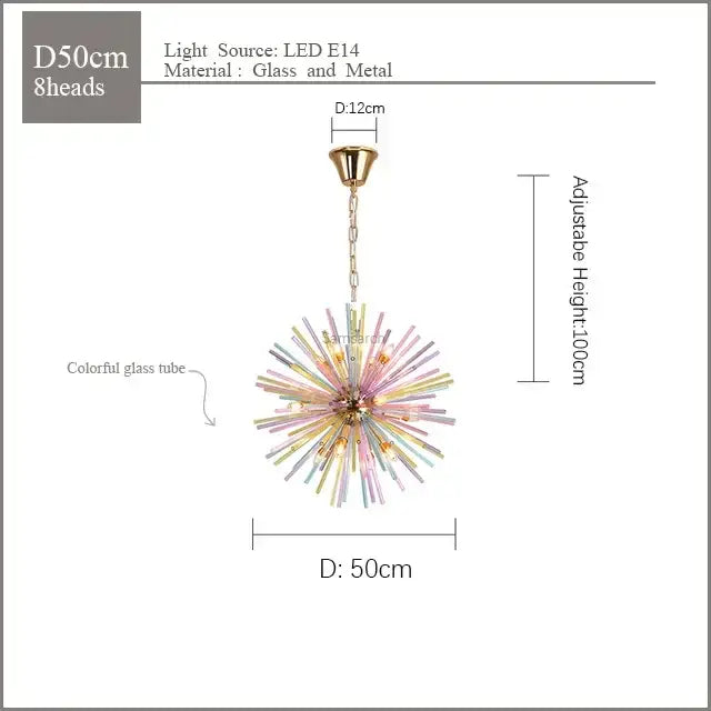Pastel dandelion pendant lamp kids bedroom starburst chandelier