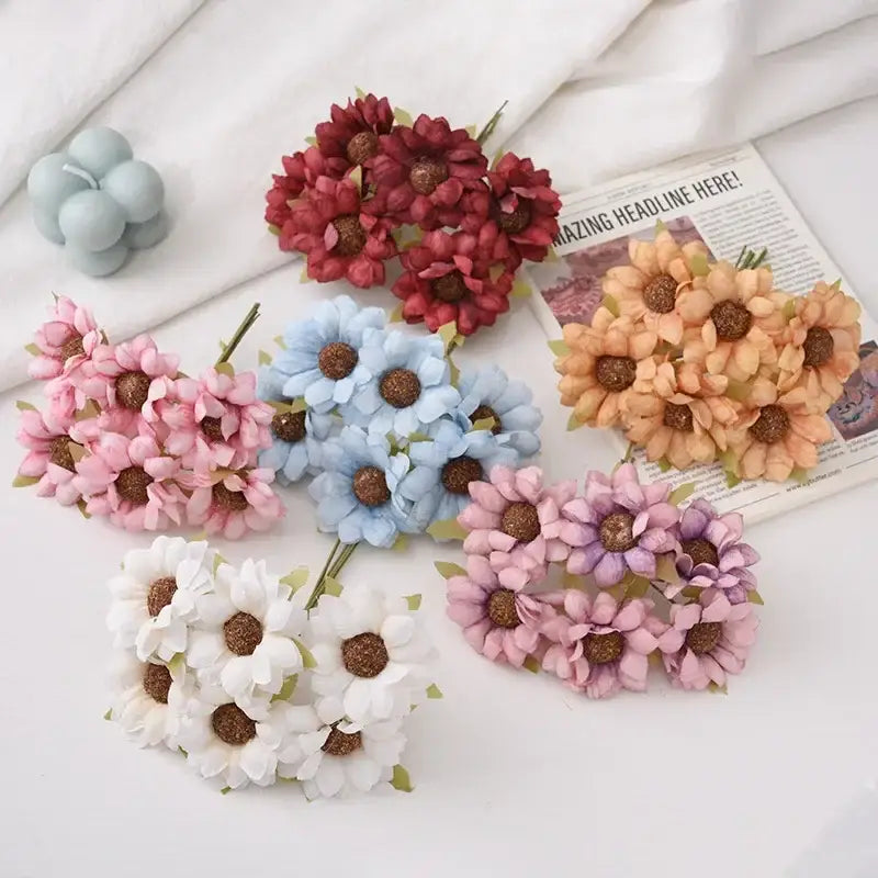 Pastel decorbites daisy sunflower bouquet for wedding room decor