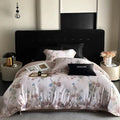 Pastel floral flowers prints bedding set bedroom satin duvet cover