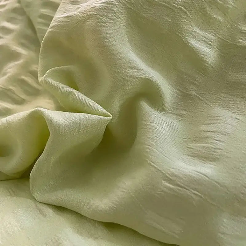 Pastel green & white lace bubble cotton bedding set bedroom duvet