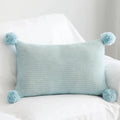 Pastel knit pompom ball cushion cover bedroom decor