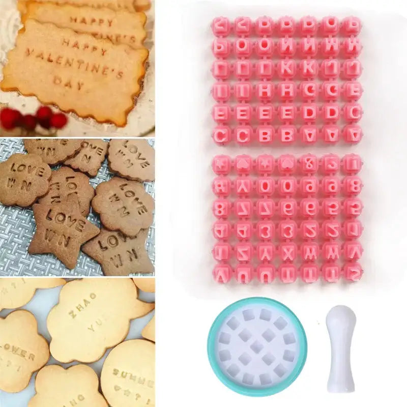 Pink and blue decorbites cookie stamps kitchen baking set