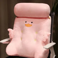 Pink and gray dumb duck square plush backrest bedroom cushion