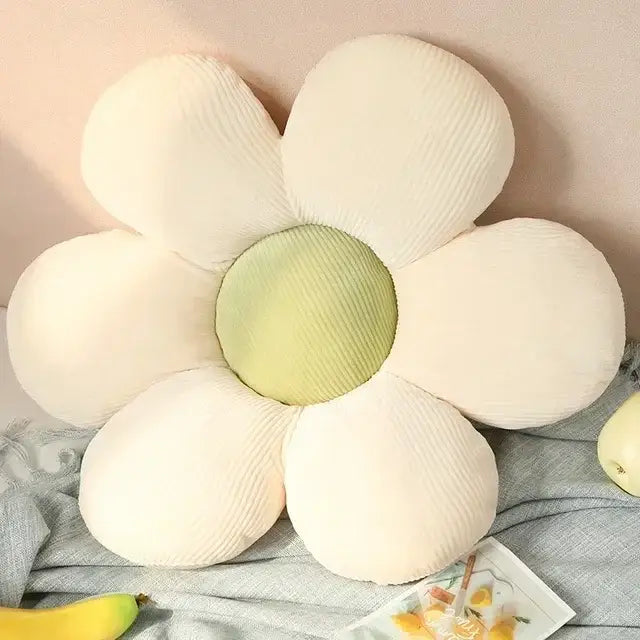 Pink and yellow daisy lumbar support flower cushion for living room