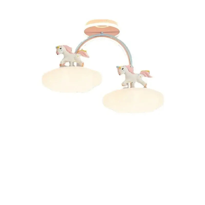 Pink & blue cloud unicorn ceiling light children’s bedroom