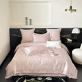Pink floral egyptian cotton bedding set bedroom decor 100s jacquard