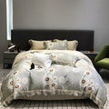 Pink floral eucalyptus lyocell flowers duvet set bedroom bedding