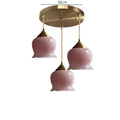 Pink glass copper led pendant light for kitchen kitchen decor