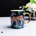 Pink jungle animals bone china teacup and saucer set dining room