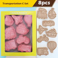 Pink silicone vehicle and aircraft truck cookie cutters set kitchen