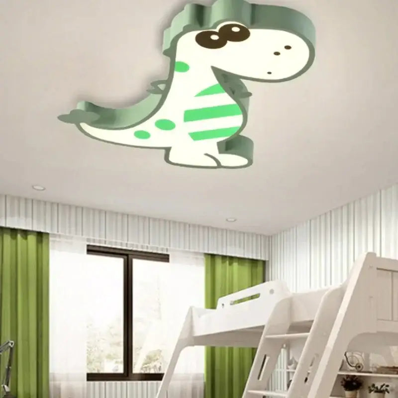 Pink & white dinosaur led ceiling lamp for kids bedroom