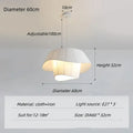 Pleated beige cream white double pendant lamp living room light