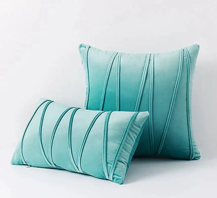 Pleated mustard yellow short wool velvet pillowcase for living room
