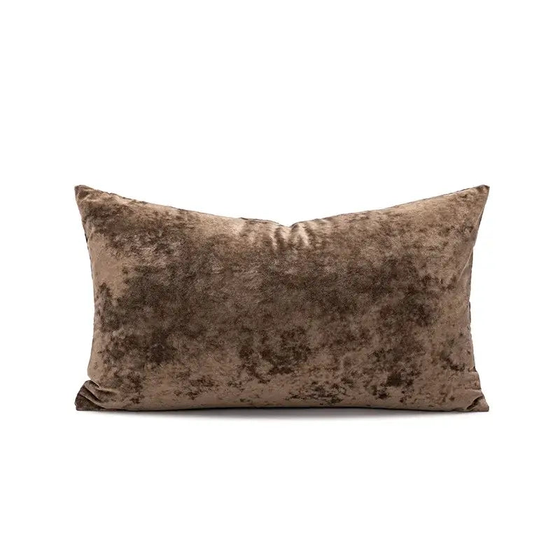 Plush dark grain velvet pillow cover living room decor