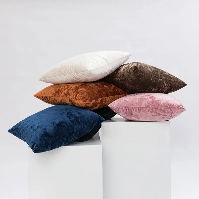 Plush dark grain velvet pillow cover living room decor