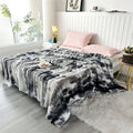 Plush gray gradient fleece throw blanket living room chunky weave