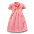 Plush pink coral fleece cheongsam hand towel for kitchen and bathroom