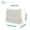 Plush white ribbed headboard wedge pillow bedroom reading bolster