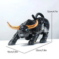 Polished gold wall street bull statue office decor