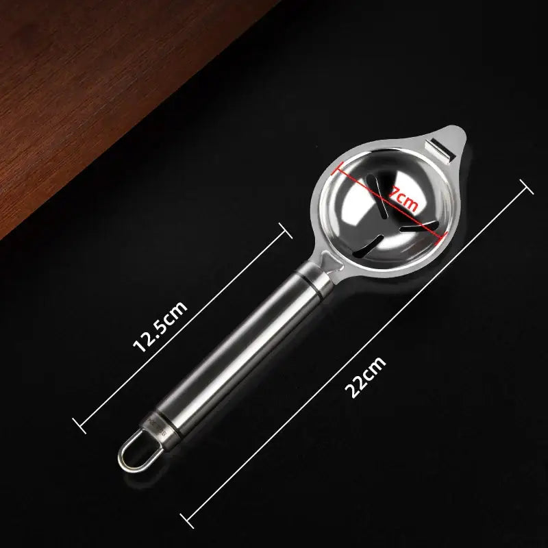 Polished stainless steel egg white separator kitchen yolk filter spoon