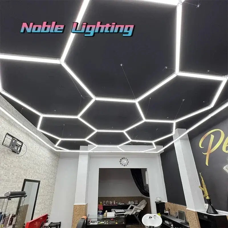 Polygonal snowflake geometric led lights garage workshop decor
