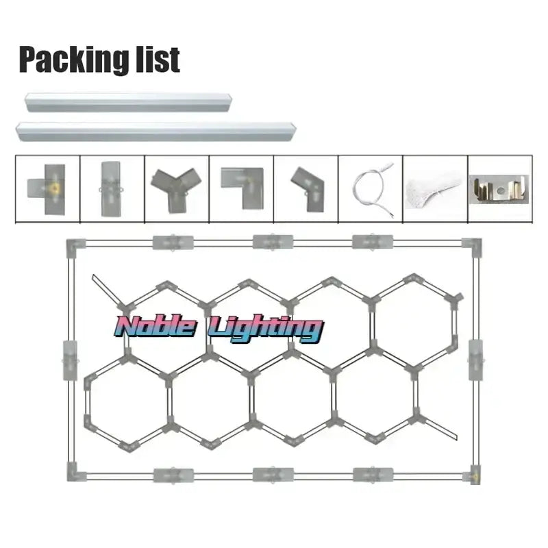 Polygonal snowflake geometric led lights garage workshop decor