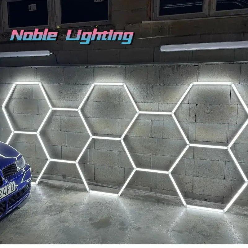 Polygonal snowflake geometric led lights garage workshop decor